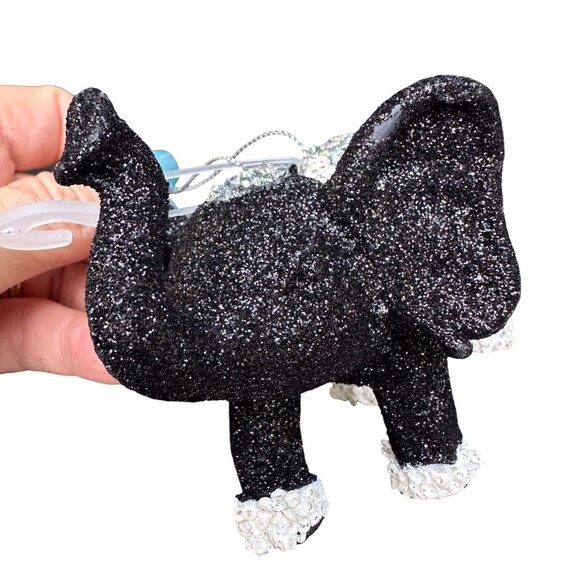 Holiday Lane Elephant Ornament Black Glitter Sequin 6x4" Hanging Holiday Decor - Picture 14 of 14